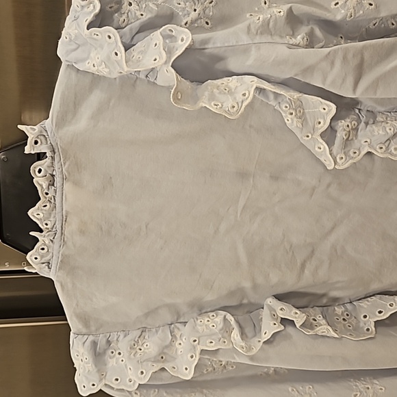 💕SEZANE💕 Irma Shirt ~ Light Blue/Ecru FR 34 = US 2 - Picture 15 of 16